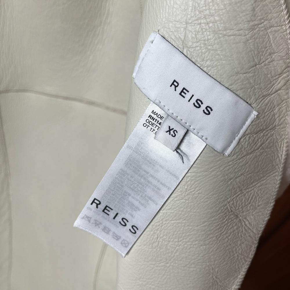 Reiss Cream Odetta Longline shearling Jacket XS - Picture 3 of 5